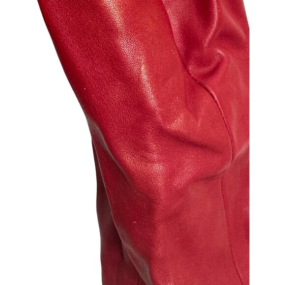 Saguaro Genuine Leather Womens Jacket Small Red Zip Front - Picture 9 of 10